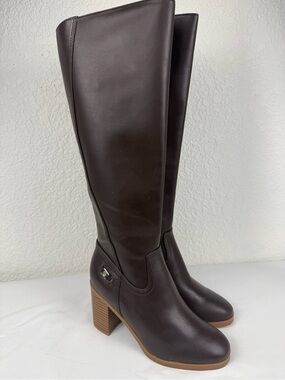 Giani Bernini | Odettee Brown Leather Knee High Riding Boots |  Memory Foam 5.5M